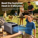 GOUKA 5200 BTU 6-in-1 Fixed-Speed ​​Portable Air Conditioner (Heating & Cooling, Space Gray) - Image 9
