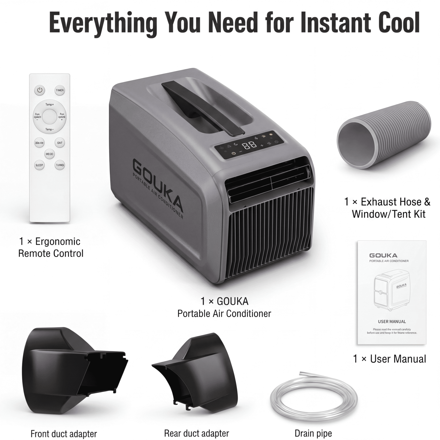GOUKA 1500W Portable Air Conditioner