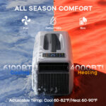 GOUKA 5200 BTU 6-in-1 Fixed-Speed ​​Portable Air Conditioner (Heating & Cooling, Space Gray) - Image 11