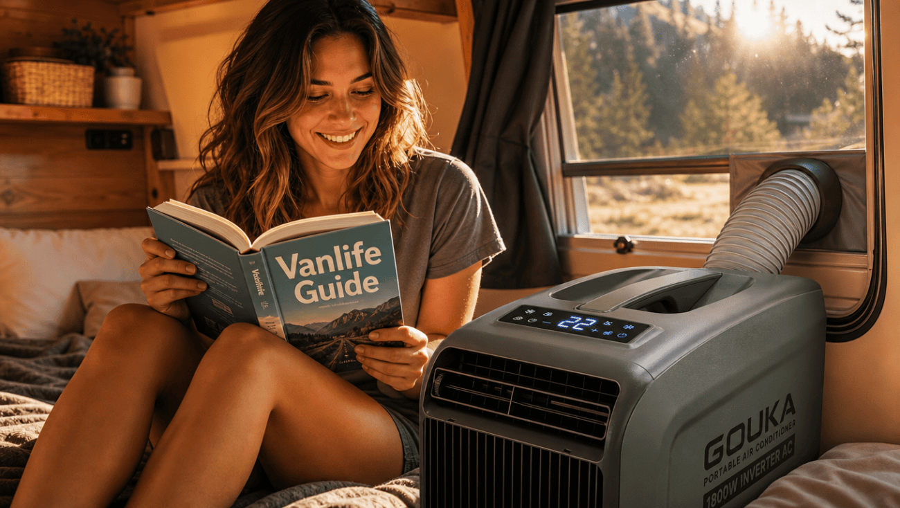 Using a portable AC in an RV travel trailer setup with window venting kit