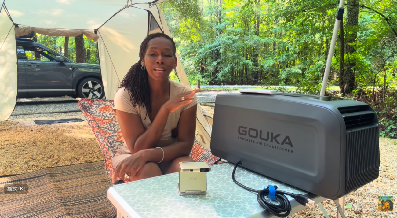 A comfortable camping tent setup featuring the WA1 series best portable ac for camping during a hot summer day.