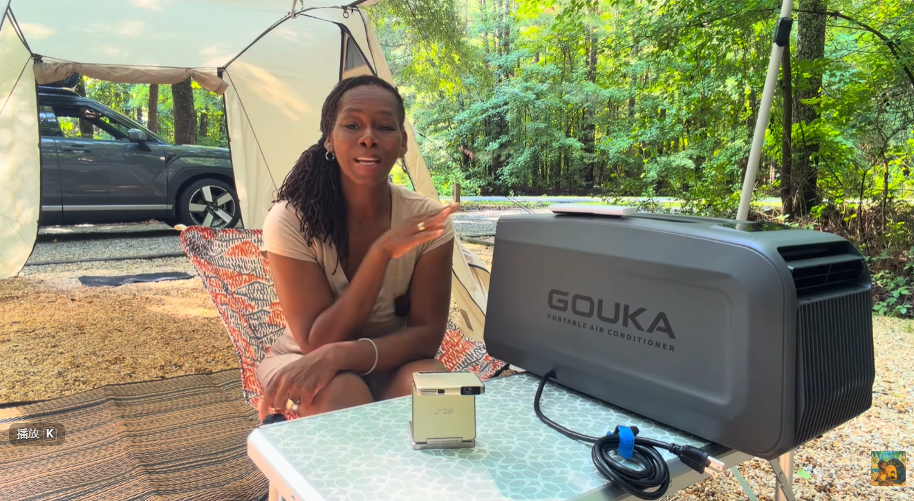 A comfortable camping tent setup featuring the WA1 series best portable ac for camping during a hot summer day.