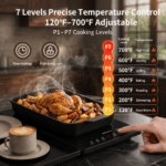 GOUKA 4-in-1 modular warming tray features 7 master cooking temperature settings (120–700°F, including an 8-hour timer function) - Image 5