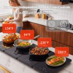 GOUKA 4-in-1 modular warming tray features 10 temperature settings (85–255°F) and an 8-hour timer function (Obsidian Black) - Image 6