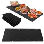 GOUKA 4-in-1 Food Warming Tray with modular expandable design, tempered glass heating panels, 7 precision heat levels, and an 8-hour smart timer for family dinners, buffets, and holiday gatherings.