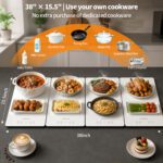 GOUKA 4-in-1 modular warming tray features 10 temperature settings (85–255°F) and an 8-hour timer function (Ceramic White) - Image 3