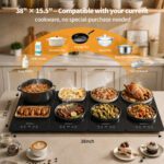 GOUKA 4-in-1 modular warming tray features 10 temperature settings (85–255°F) and an 8-hour timer function (Obsidian Black) - Image 3