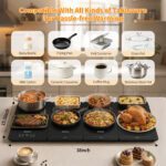 GOUKA 4-in-1 Modular Warming Tray features 10 temperature settings (85–255°F), an 8-hour timer, and smart automatic warming (Obsidian Black) - Image 3