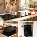 GOUKA 4-in-1 modular warming tray features 10 temperature settings (85–255°F) and an 8-hour timer function (Obsidian Black) - Image 11