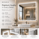 GOUKA 24 x 32 LED Bathroom Mirror Dimmable Anti Fog Lighted Vanity Mirror 600✖800 - Image 4
