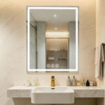GOUKA 24x36 in Smart LED Bathroom Mirror with Motion Sensor, Bluetooth Speaker, Anti-Fog & Dimmable Lights 600✖912  (Radar-Sensing Model)