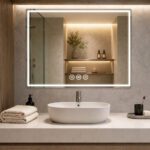 GOUKA 40x32 LED Bathroom Mirror Dimmable Anti Fog Lighted Vanity Mirror 1000✖800