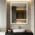 GOUKA 28x36 LED Bathroom Mirror Dimmable Anti Fog Lighted Vanity Mirror 700✖912