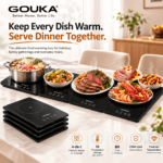 GOUKA 4-in-1 modular warming tray features 7 master cooking temperature settings (120–700°F, including an 8-hour timer function) - Image 2