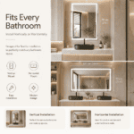 GOUKA 24 x 32 LED Bathroom Mirror Dimmable Anti Fog Lighted Vanity Mirror 600✖800 - Image 8