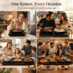 GOUKA Temperature-Controlled Tempered Glass Warming Tray (extendable, with a length adjustable from 38 to 46 inches) — features precise heating, 3 intelligent warming zones, an 8-hour timer, and a child safety lock. - Image 4