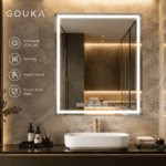 GOUKA 28x36 LED Bathroom Mirror Dimmable Anti Fog Lighted Vanity Mirror 700✖912 - Image 2