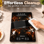 GOUKA 4-in-1 Foldable Food Warming Tray – Easy-to-Clean Glass-Ceramic Surface