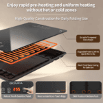 GOUKA 4-in-1 Modular Warming Tray features 10 temperature settings (85–255°F), an 8-hour timer, and smart automatic warming (Obsidian Black) - Image 5