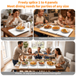 GOUKA 4-in-1 modular warming tray features 10 temperature settings (85–255°F) and an 8-hour timer function (Ceramic White) - Image 4